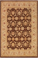 handmade Traditional Kafkaz Brown Beige Hand Knotted RECTANGLE 100% WOOL area rug 9 x 12
